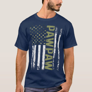 Mens Cool Pawpaw American Patriotic USA Flag Fathe T-Shirt