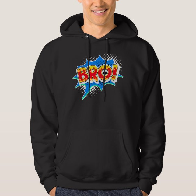 Mens Cool Saying Bro Awesome Chill Relax Humour Hoodie (Front)