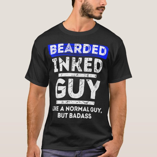 Mens Cool Statement Masculinity Bearded Beard Grow T-Shirt (Front)