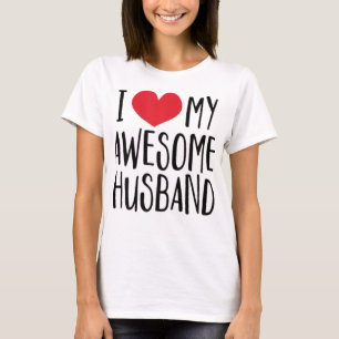 Mens Cool Vintage Style I Love My Awesome Husband T-Shirt
