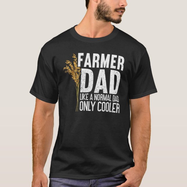 Mens Cooler Farmer Dad Local Farm Papa Farmer Dad T-Shirt (Front)