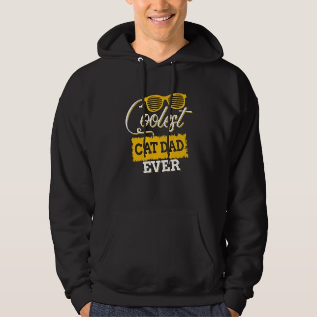 Mens Coolest Cat Dad Ever Family Matching Fathers  Hoodie (Front)