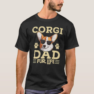 Mens Corgi Dad Fur Life Corgi Dog Father's Day T-Shirt
