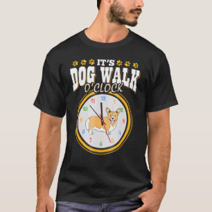 Mens Corgi Dad Its Dog Walk Oclock T-Shirt