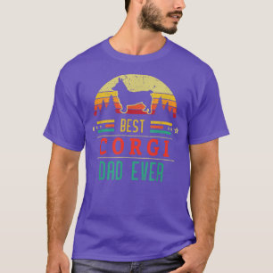 Mens Corgi dog pet owner lover Artsy Retro DAD T-Shirt