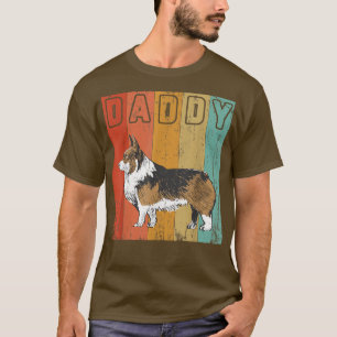 Mens Corgi Dog Retro Style Vintage Daddy Graphic F T-Shirt
