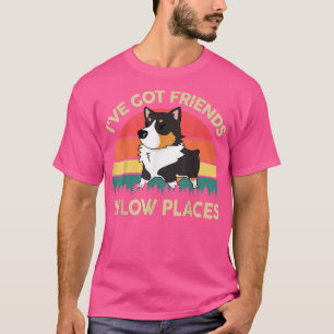 Mens Corgi Ive Got Friends In Low Place Tri Colore T-Shirt