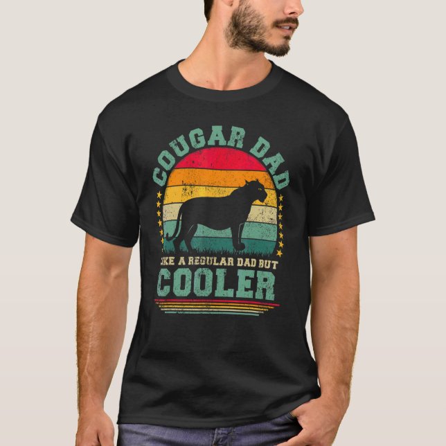 Mens Cougar Dad Like A Regular Dad But Cooler Fath T-Shirt (Front)