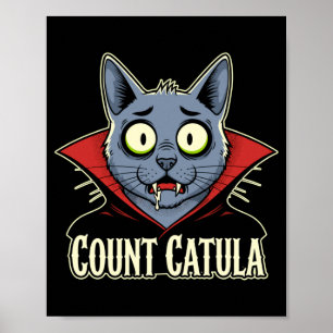 Mens count catula funny spooky cat party halloween poster