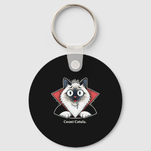Mens count catula funny themed cat party halloween key ring