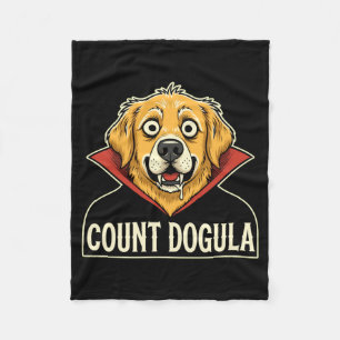 Mens count dogula dog funny party halloween golden fleece blanket