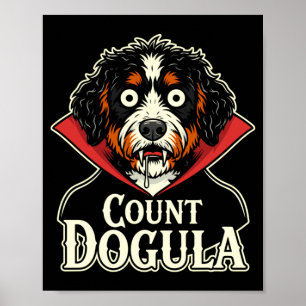 Mens count dogula funny dog spooky party halloween poster