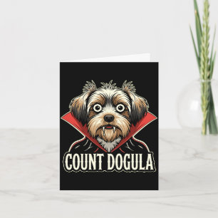 Mens count dogula funny dog themed spooky party card