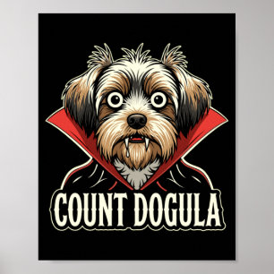 Mens count dogula funny dog themed spooky party poster
