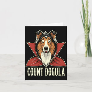 Mens count dogula funny spooky dog sheep party card