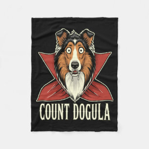 Mens count dogula funny spooky dog sheep party fleece blanket