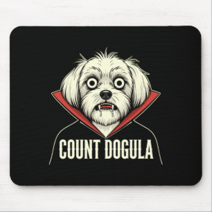 Mens count dogula funny spooky dog themed party mouse mat
