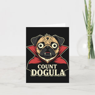 Mens count dogula funny spooky themed party dog card