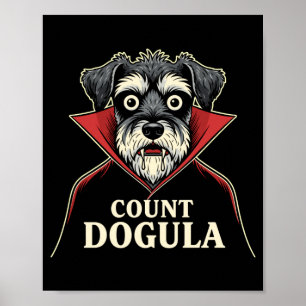 Mens count dogula funny themed dog pet party poster
