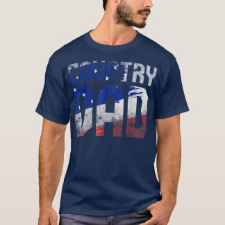 Mens Country Music Dad Vintage American Flag1735 T-Shirt