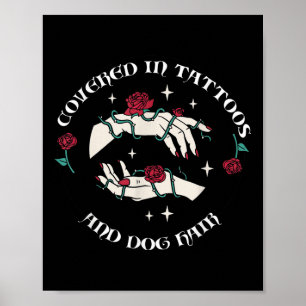 Mens Covered In Tattoos And Dog Hair Tattoo Aesthe Poster