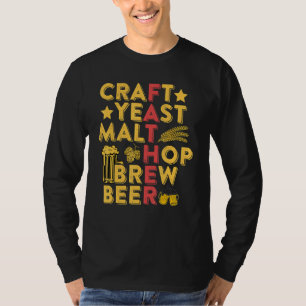 Mens Craft Yeast Malt Hop Brew Beer Craft Brewing T-Shirt