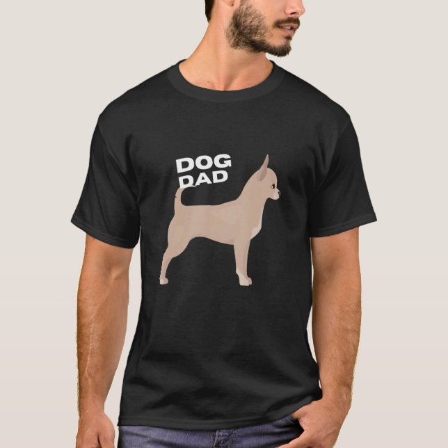 Mens Cream Chihuahua Dog Dad Man T-Shirt (Front)