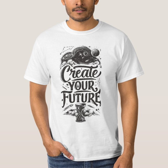 Men's Create Your Future Inspiring Mystical White  T-Shirt (Front)
