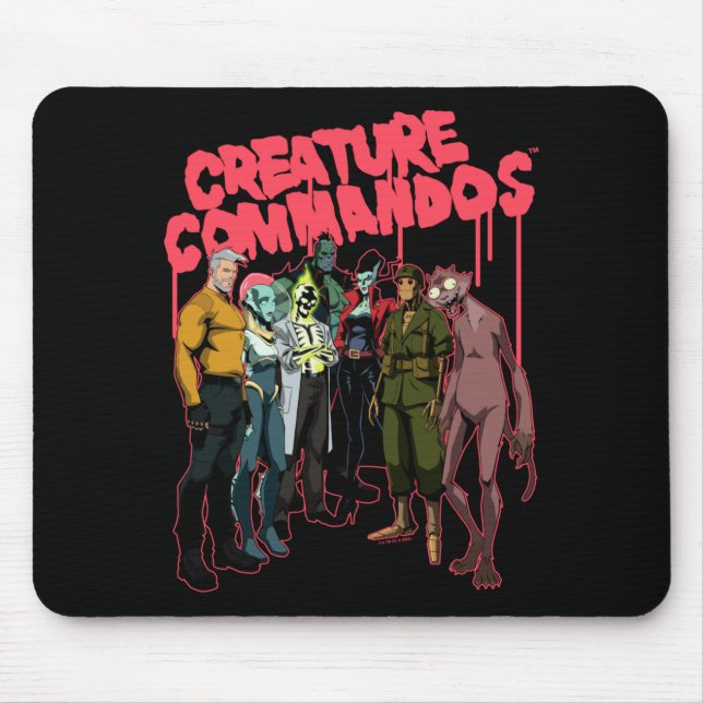 Mens Creature Commandos Task Force M Group Shot Mouse Mat (Front)