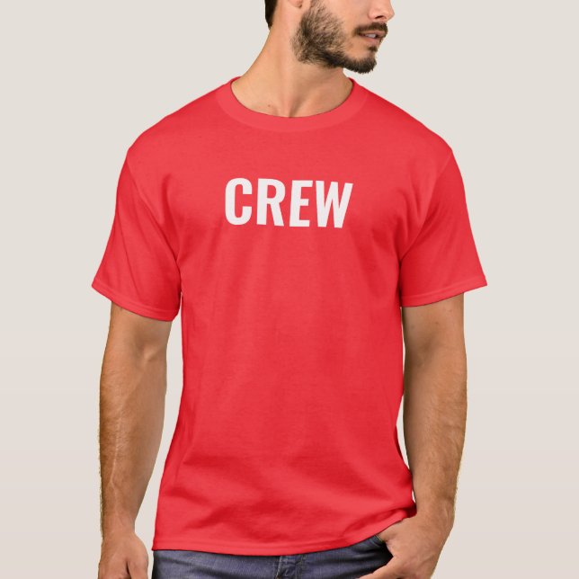 Mens Crew T Shirt Bulk Double Sided Print Red (Front)