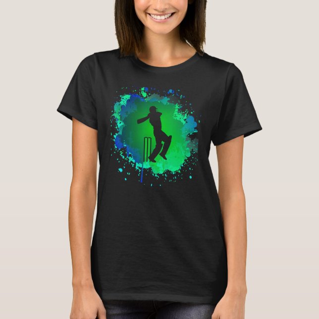 Mens Cricket Batsman Tshirt for Cricketer Boys Cri (Front)