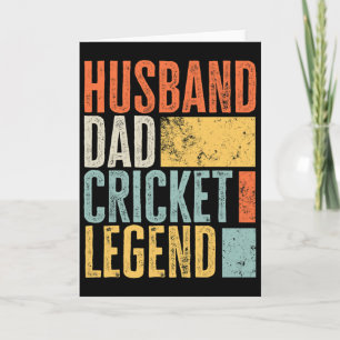 Mens Cricket Husnd Dad Legendary Father Best Retro Card