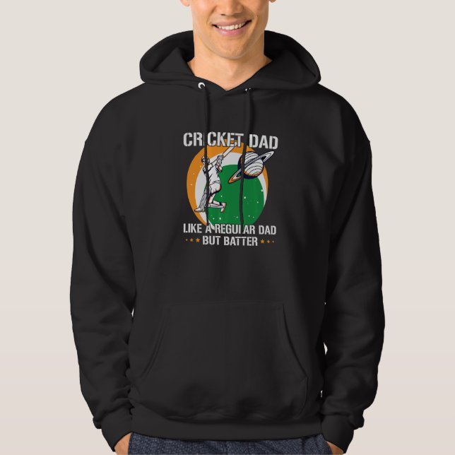 Mens Cricket Sport Quote For An Indian Cricket Dad Hoodie (Front)