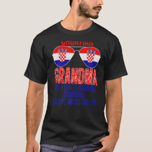 Mens Croatian Grandma Croatia Flag Sunglasses Moth T-Shirt