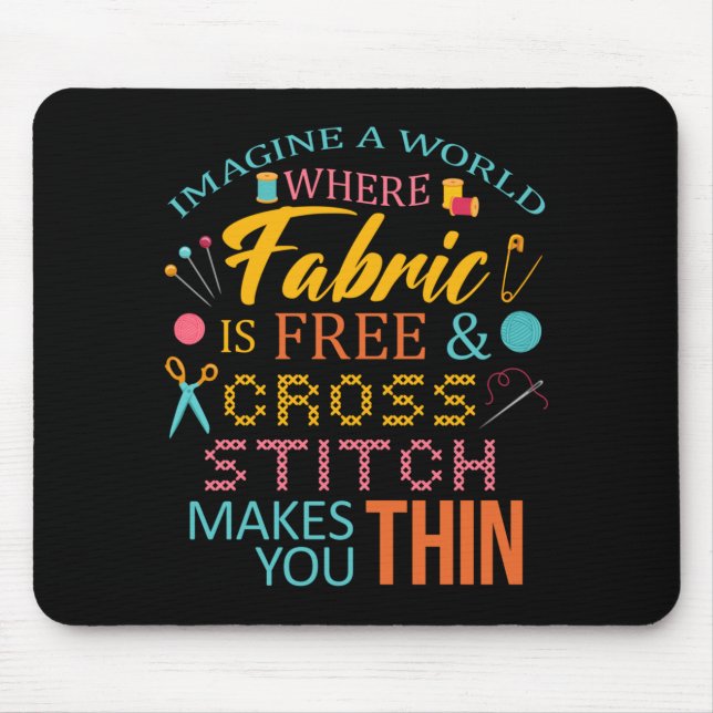 Mens Cross Funny Needle Pattern Cross Needlepoint Mouse Mat (Front)