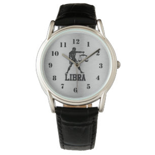 Men's Crown Protector Libra Zodiac Leather Watch