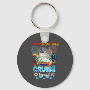 Mens Cruise Squad Valentine's Day Vacation Travel  Key Ring