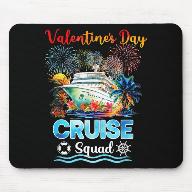 Mens Cruise Squad Valentine's Day Vacation Travel  Mouse Mat (Front)