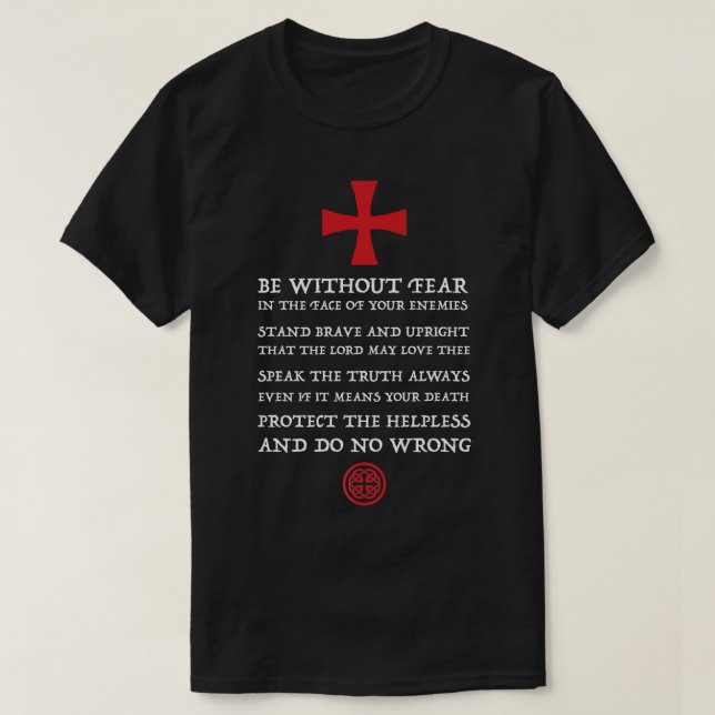 Mens Crusader Knight  Knights Templar Code T   Hol T-Shirt (Design Front)