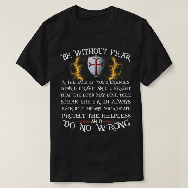 Mens Crusader Knight  Knights Templar Code Tee  Ho (Design Front)