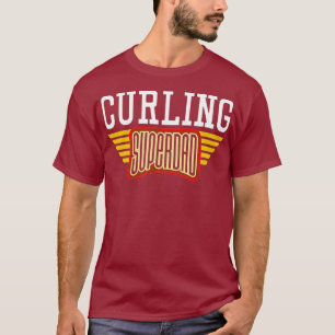Mens curling superdad gift for a curler dad T-Shirt