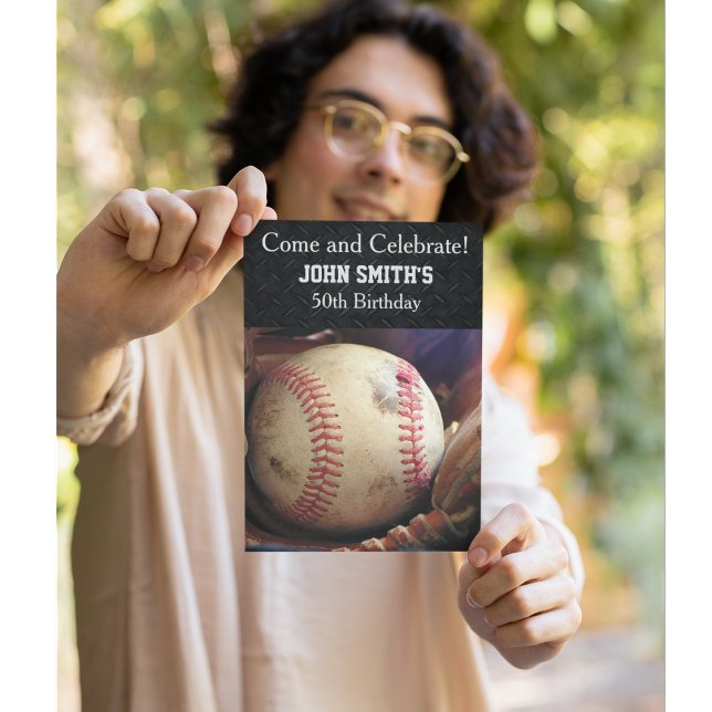 Men's Custom  Baseball Birthday Invitations (Creator Uploaded)