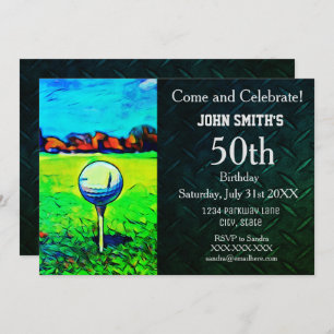 Men's Custom Golfing Birthday Sports Hobby Invitation