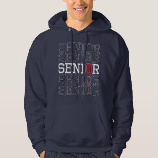 Mens Custom Name Class of 2021 Red Senior Hoodie