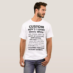 Men's Custom Personalised Classic White T-Shirt