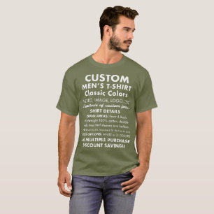Men's Custom Personalised Fatigue Green T-Shirt