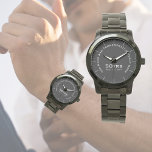 Men's Custom Watch personalized Retirement New Job<br><div class="desc">Introducing the perfect gift for any special occasion, our customizable Zazzle watch! With a variety of styles and colors to choose from, this watch is suitable for both men and women. Make it personal with our three customizable text fields. First, choose the name of the recipient to add a personal...</div>