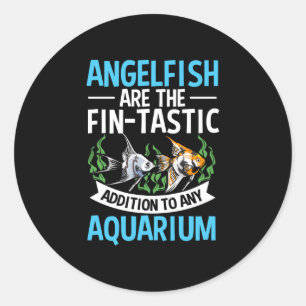 Mens cute angelfish fish owner aquarium fish lover classic round sticker