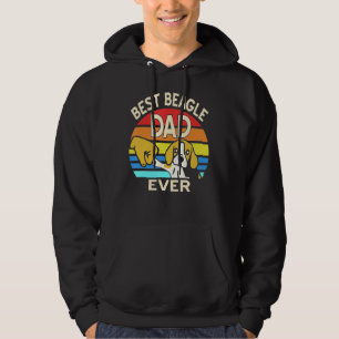 Mens Cute Best Beagle Dad Ever Retro Vintage Hoodie