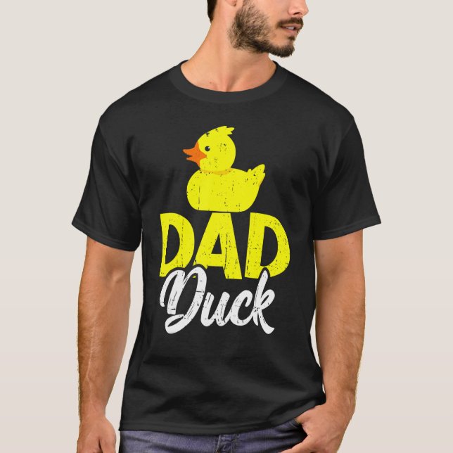 Mens Cute Duckling Duckies   Dad Duck Father's Day T-Shirt (Front)